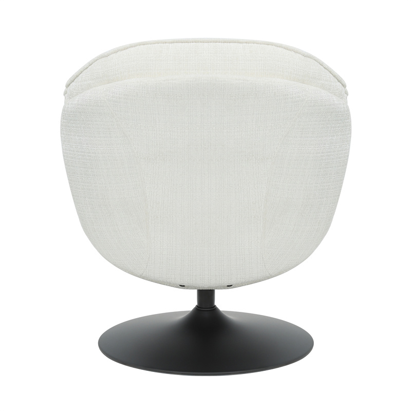 FAUTEUIL PIVOTANT VOLDA TISSU BLANC CREME H 86 X L 76 X P 82 CM - Photo N°2