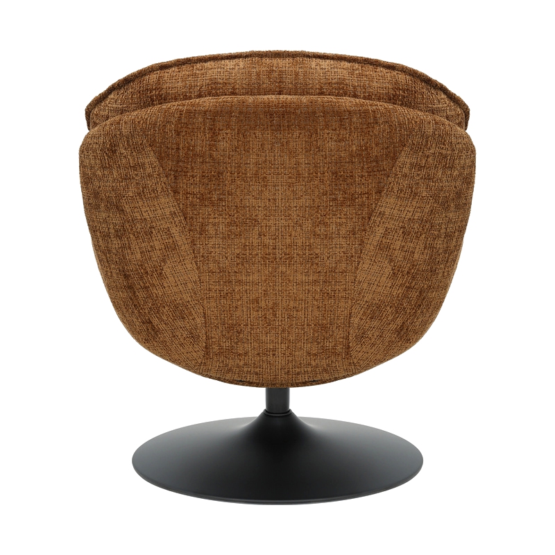 FAUTEUIL PIVOTANT VOLDA TISSU BRUN CAMEL H 86 X L 76 X P 82 CM - Photo N°2
