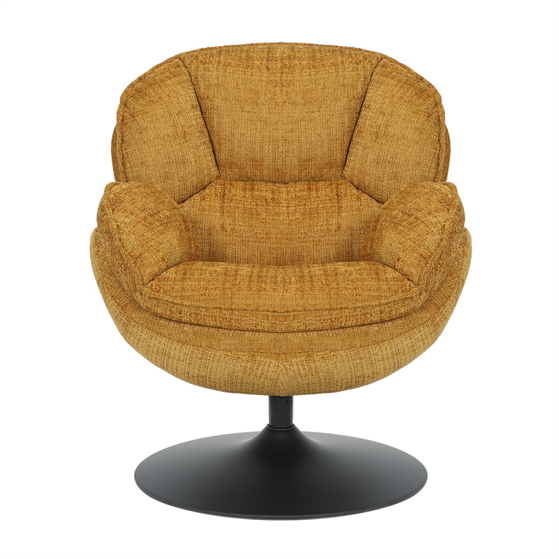 FAUTEUIL PIVOTANT VOLDA TISSU MOUTARDE H 86 X L 76 X P 82 CM - Photo N°4