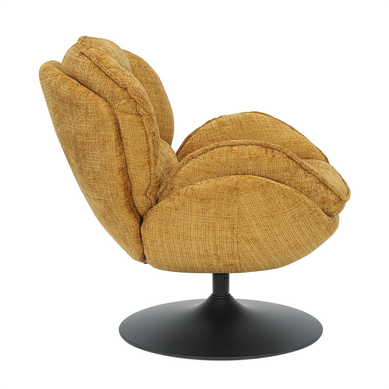 FAUTEUIL PIVOTANT VOLDA TISSU MOUTARDE H 86 X L 76 X P 82 CM - Photo N°3