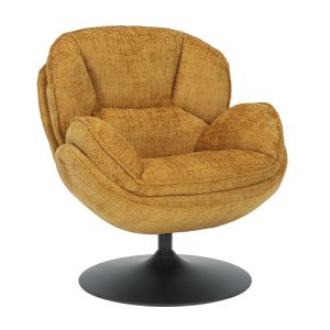 FAUTEUIL PIVOTANT VOLDA TISSU MOUTARDE H 86 X L 76 X P 82 CM