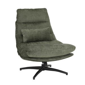 FAUTEUIL BERGEN TISSU KAKI PIEDS NOIR H 106 X L 81 X P 89.5 CM