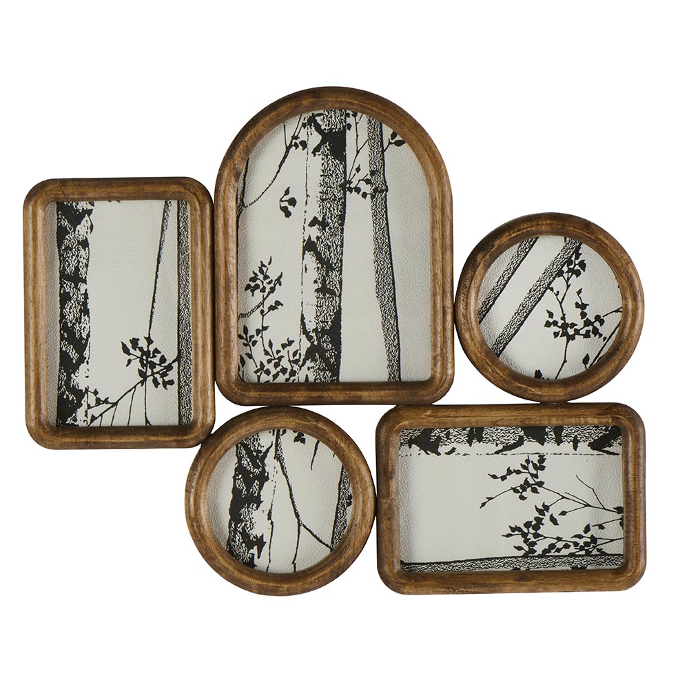PELE-MELE DE 5 PHOTOS EN BOIS 39 X 32 X 2.5 CM DIFFERENTS FORMAT - Photo N°1