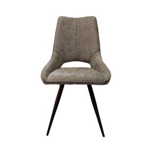 CHAISE STOCKHOLM PIEDS PIVOTANT METAL NOIR ASSISE TISSU TAUPE 51.5 X 62 X 95CM
