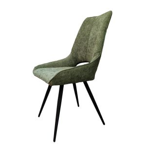 CHAISE STOCKHOLM PIEDS PIVOTANT METAL NOIR ASSISE TISSU KAKI 51.5 X 62 X 95CM