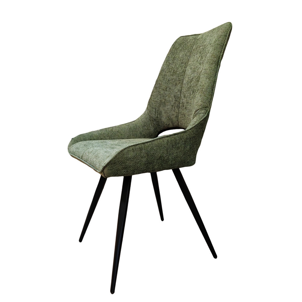 CHAISE STOCKHOLM PIEDS PIVOTANT METAL NOIR ASSISE TISSU KAKI 51.5 X 62 X 95CM - Photo N°1