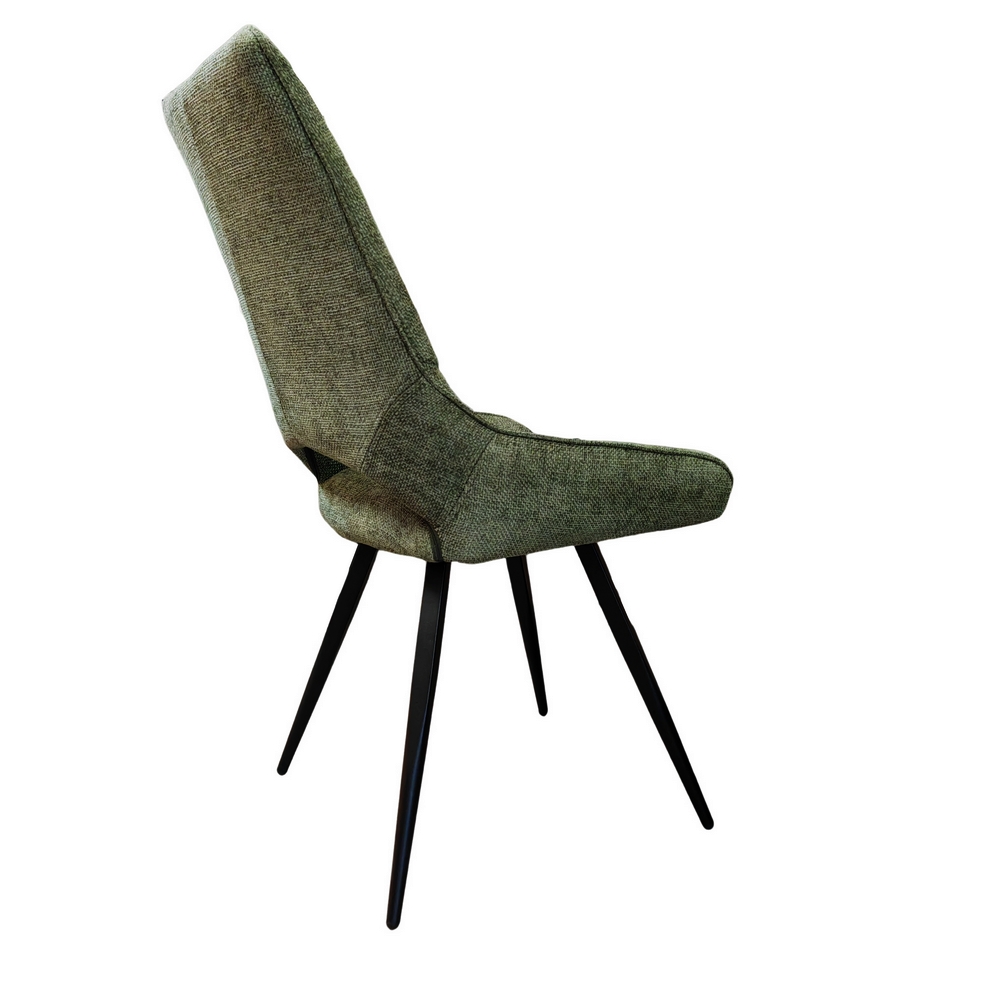 CHAISE STOCKHOLM PIEDS PIVOTANT METAL NOIR ASSISE TISSU KAKI 51.5 X 62 X 95CM - Photo N°4