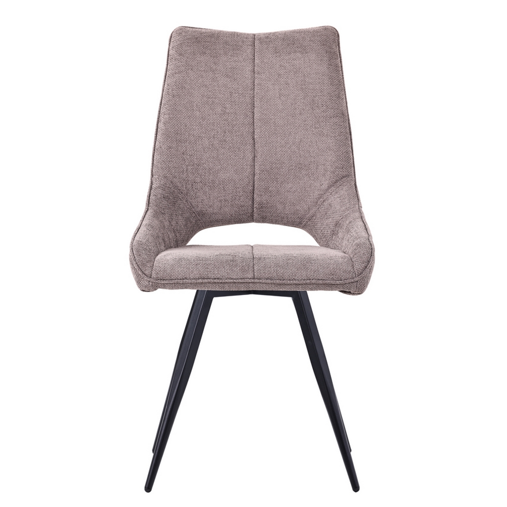 CHAISE STOCKHOLM PIEDS PIVOTANT METAL NOIR ASSISE TISSU GRIS  51.5 X 62 X 95CM - Photo N°6