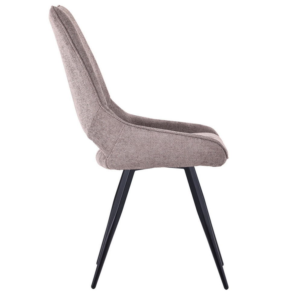 CHAISE STOCKHOLM PIEDS PIVOTANT METAL NOIR ASSISE TISSU GRIS  51.5 X 62 X 95CM - Photo N°5