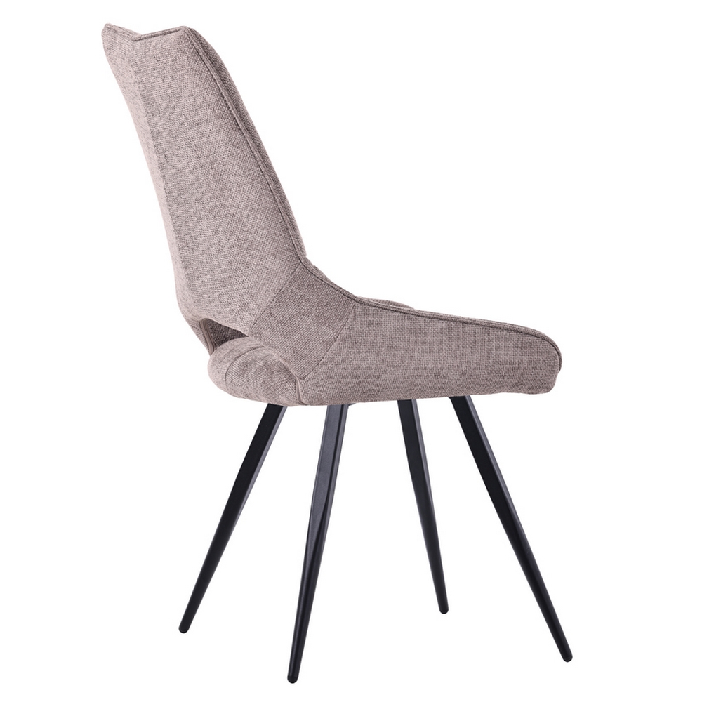 CHAISE STOCKHOLM PIEDS PIVOTANT METAL NOIR ASSISE TISSU GRIS  51.5 X 62 X 95CM - Photo N°4