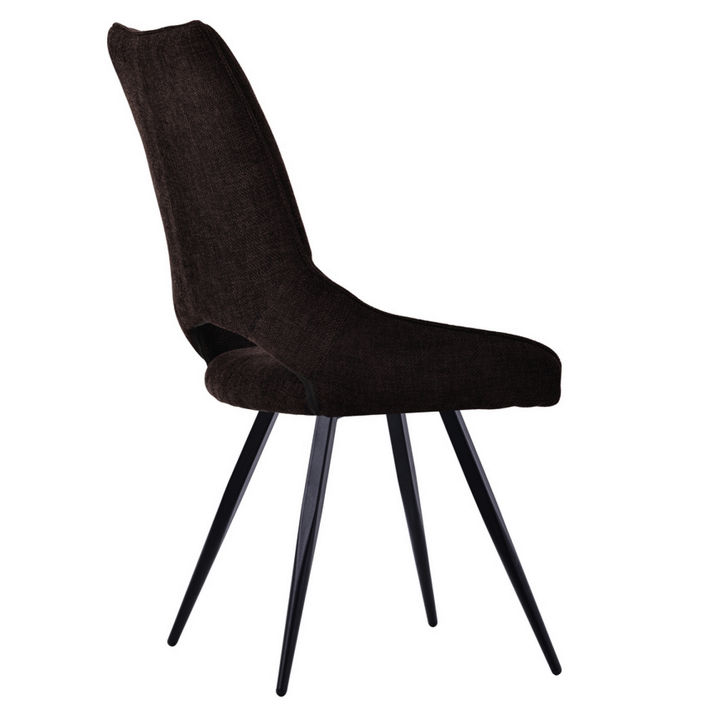 CHAISE STOCKHOLM PIEDS PIVOTANT METAL NOIR ASSISE TISSU NOIR  51.5 X 62 X 95CM - Photo N°4