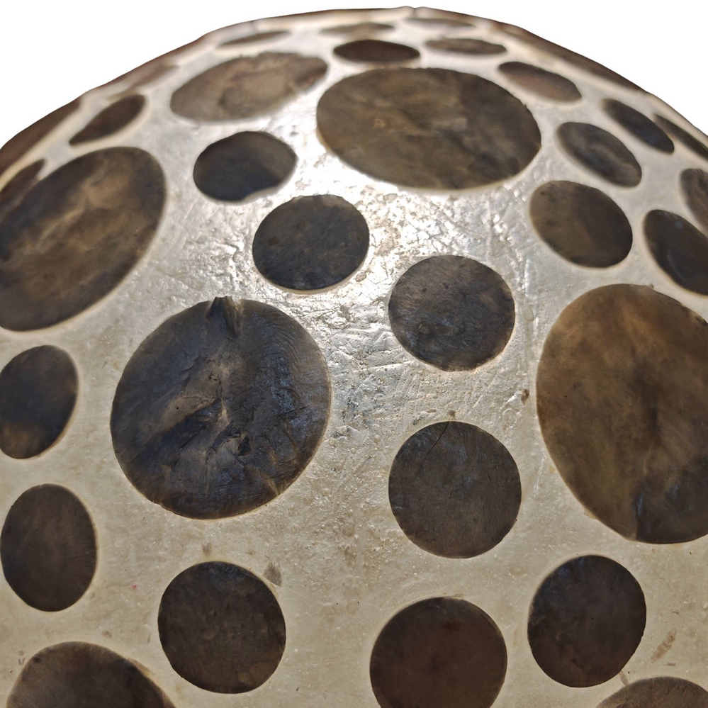 LAMPE CHAMPIGNON A POSER NACRE BLANCHE ET DOREE 40 X 45 X 40CM - Photo N°3