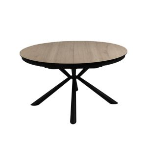 TABLE RONDE PG HOME TOLEDE CERAMIQUE CHENE CLAIR AVEC ALLONGE 140/190 X 140 X 76